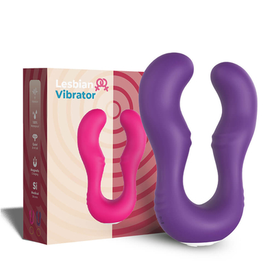 Comfortable Rechargeable Silicone G Spot Vibrator Sex Toy Double Penetration Lesbian