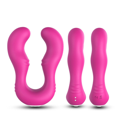 Comfortable Rechargeable Silicone G Spot Vibrator Sex Toy Double Penetration Lesbian