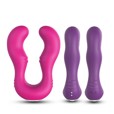 Comfortable Rechargeable Silicone G Spot Vibrator Sex Toy Double Penetration Lesbian