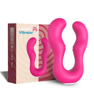 Comfortable Rechargeable Silicone G Spot Vibrator Sex Toy Double Penetration Lesbian