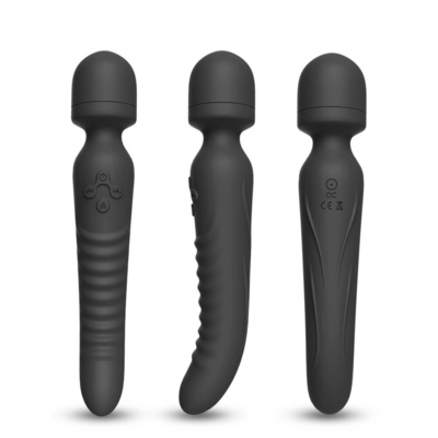 Dual End Massager Intelligent Heating AV Wand Soft Neck Dildo Vibrator