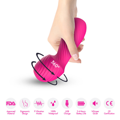 Mini Portable AV Wand Vibrator USB Rechargeable Female Clitoral Nipple Orgasm