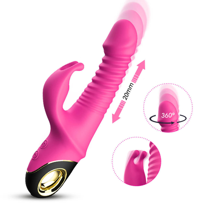 Magnetic Charging Rabbit Dildo Big Rotating Vibrator Penis Thrusting