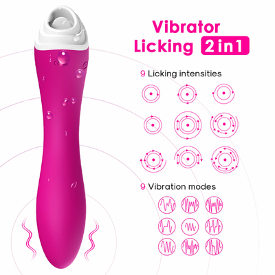 Dildo Vibrator Tongue Licker Stimulator , Waterproof Vagina Stimulation Massager