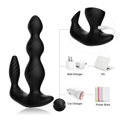 9 Speed Vibrating Anal Butt Plug Three Motors Perineum Stimulator Wireless Remote