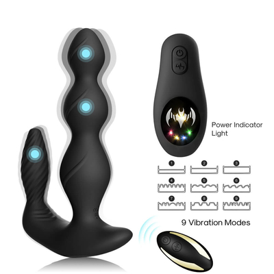 9 Speed Vibrating Anal Butt Plug Three Motors Perineum Stimulator Wireless Remote