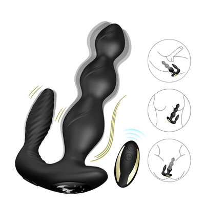 9 Speed Vibrating Anal Butt Plug Three Motors Perineum Stimulator Wireless Remote