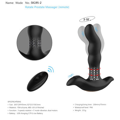 75 Mins Remote Control Anal Plug Vibrator Silicone Male Prostate Massager Sex Toy