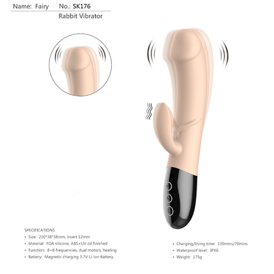 Heating Low Noise Rabbit Vibrator Sex Toy