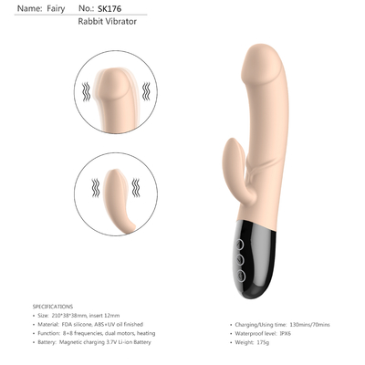 Heating Low Noise Rabbit Vibrator Sex Toy