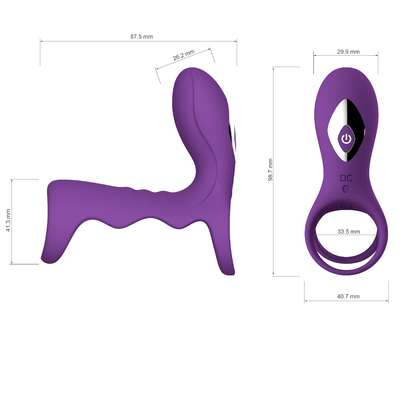 Remote Control FDA Silicone Dual Penis Ring Cock Vibrating Ring For Men