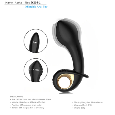 10 Modes Inflatable Anal Butt Plug Dildo Gay Prostate Toy Anal Sex Toys For Men