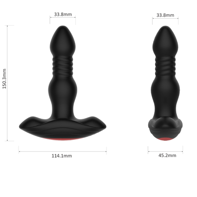 1 Hour Adjustable Thrusting Remote Anal Plug Vibrating Prostate Plug 150*114*45mm