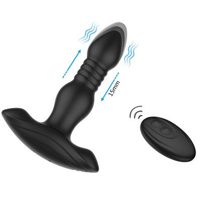 1 Hour Adjustable Thrusting Remote Anal Plug Vibrating Prostate Plug 150*114*45mm