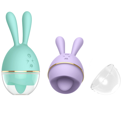 Soft Rabbit Waterproof Dual Motor Tongue Licking Vibrator Pleasure Toys For Women