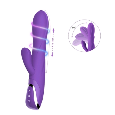 213mm Rechargeable Rabbit Vibrator Sex Toy Double Motor Pink Lady Vibrator