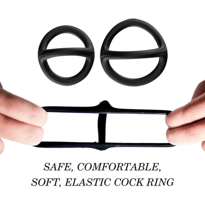 Stretchy 100% Waterproof Silicone Cock Ring 9 Vibration Modes For Man Staying Hard