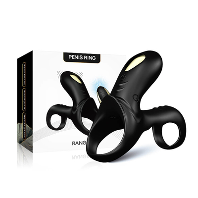 Double Motors 40dbs Vibrating Cock Ring , 280mAh Li battery Male Penis Vibrator