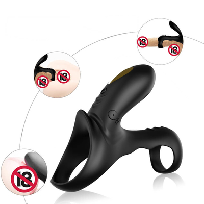 Double Motors 40dbs Vibrating Cock Ring , 280mAh Li battery Male Penis Vibrator