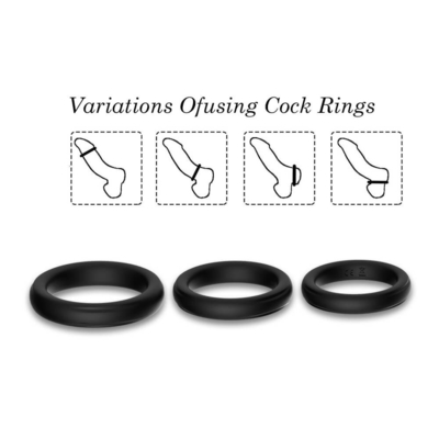 Three In One Silicone Glans Cock Ring IPX7 Big Size 52mm For Delay Ejaculation