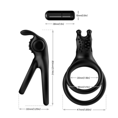 Powerful Durable IPX7 Silicone Vibrating Cock Ring All Round Tight For Couple Sex