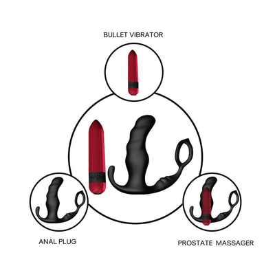 Penis Cock Ring Anal Vibrator Prostate Massager Sex Toy For Men Masturbator