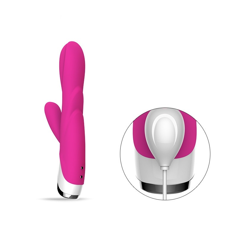 80 Mins Double Rabbit Vibrator Dildo With Clit Vibrator Love Toy For Lady 213*64*38mm