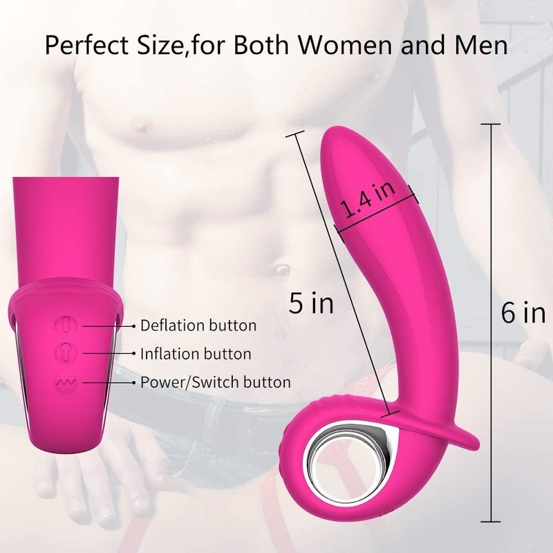 Inflatable Anal Vibrator Vaginal Orgasm Vibrator Men Prostate Massager Butt Plug